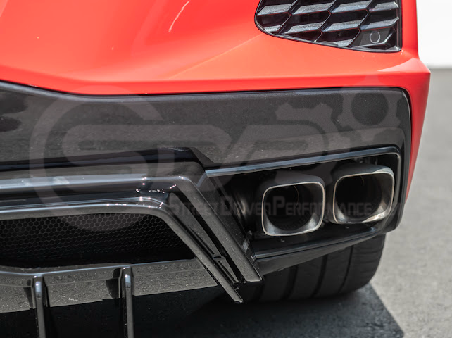 2020-UP CHEVROLET CORVETTE C8 GLOSSY BLACK REAR *ADD-ON*  BUMPER DIFFUSER