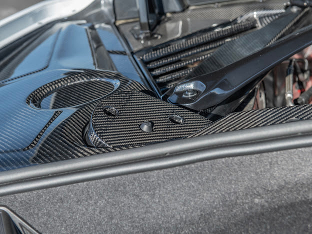 2020+ CHEVROLET CORVETTE C8 | CARBON FIBER ENGINE BAY STRUT COVERS REPLACEMENT