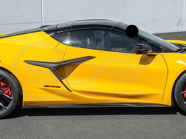 2023-UP CHEVROLET CORVETTE C8 Z06 & E-RAY | SDP PERFORMANCE TRACK STYLE CARBON FIBER SIDE SKIRTS ROCKER PANEL GROUND EFFECTS
