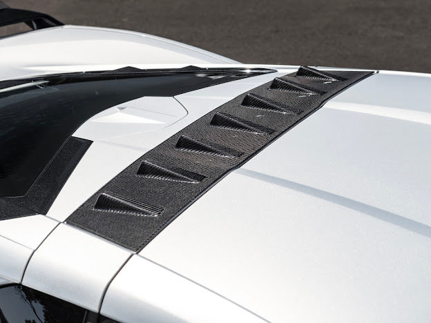 2020+ CHEVROLET CORVETTE C8 COUPE | CARBON FIBER REAR ROOF WING SPOILER VORTEX GENERATORS