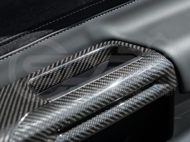 2015-2023 FORD MUSTANG S550 | CARBON FIBER SIDE DOOR GLASS LIFTING PANEL COVER TRIM