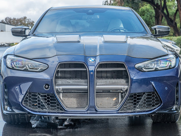 2021-UP BMW G80 M3 & G82 / G83 M4 | VORSTEINER STYLE CARBON FIBER FRONT KIDNEY GRILLE TRIM SURROUNDING INSERT (PAIR)