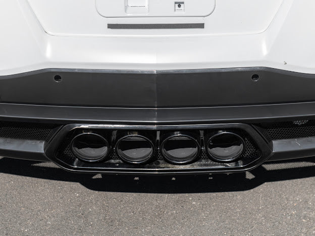 2020-Up Corvette C8 | Z06 Style Rear Center Quad Tips Exhaust Exit Grille Diffuser