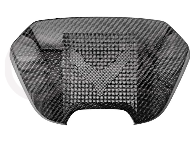 2020-Present Corvette C8 Coupe Models | GM Factory Style CARBON FIBER Interior Console Waterfall Lower Speaker Grille Trim Cover With Corvette Logo