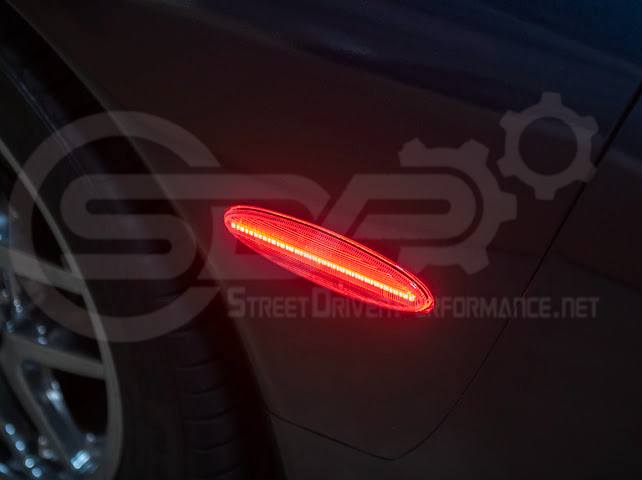 1997-2004 Chevrolet Corvette C5 | Rear Bumper Clear / Red / Black Lens Red LED Side Marker Lights Pair