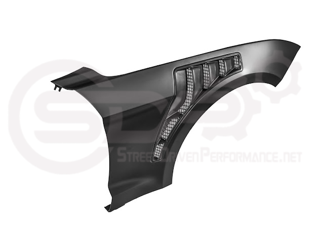 2018-2023 Ford Mustang S550 | GTD Style Primed Black Front Side Vented Fenders