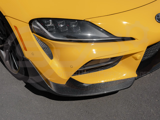 2020-Up Toyota GR Supra A90 A91 | A91 Package CARBON FIBER 3 Piece Front Bumper Lip Splitter Ground Effects