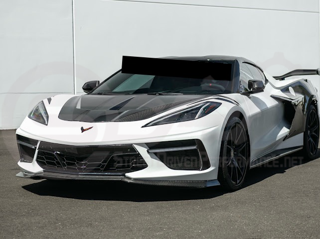 2020-PRESENT CHEVROLET CORVETTE C8 | SDP PERFORMANCE TRACK STYLE DOUBLE SIDED DRY CARBON FIBER FRONT HOOD