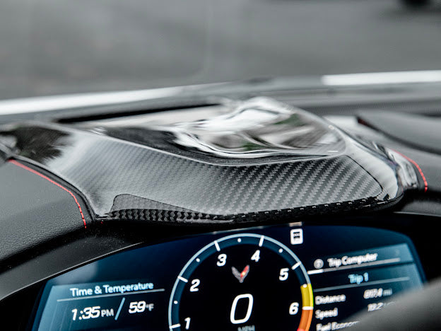 2020+ CHEVROLET CORVETTE C8 CARBON FIBER UPPER DASHBOARD PAD INSTRUSMENT PANEL COVER