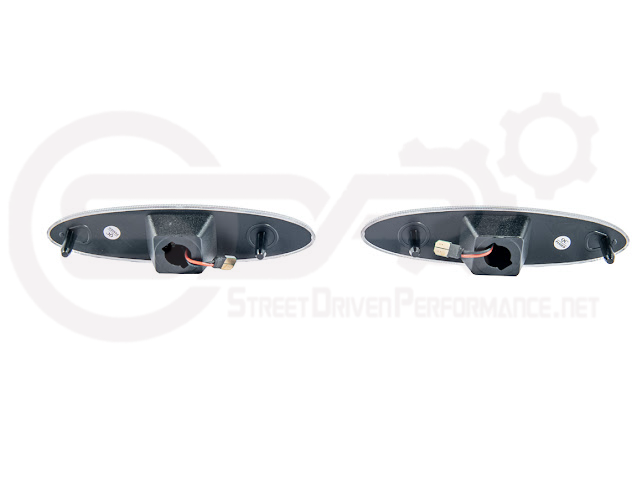 1997-2004 Chevrolet Corvette C5 | Rear Bumper Clear / Red / Black Lens Red LED Side Marker Lights Pair
