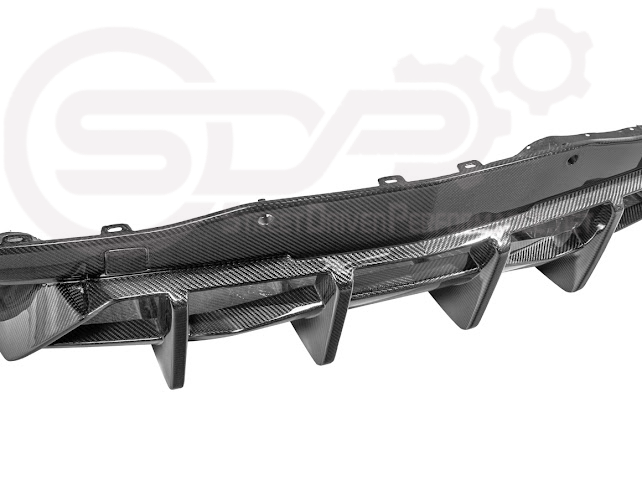 2020-UP CORVETTE C8 | CARBON FIBER REAR BUMPER DIFFUSER QUAD EXIT