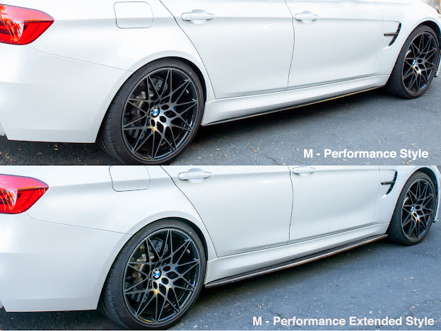 2014-2018 BMW F80 M3 | M-Performance Extended CARBON FIBER Side Skirts Extension Rocker Panel Ground Effects