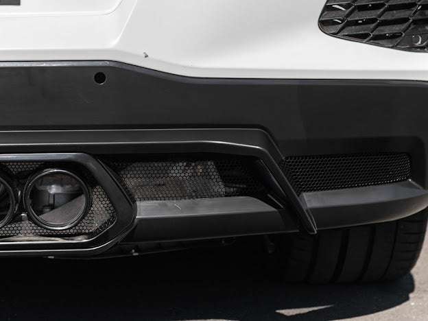 2020-Up Corvette C8 | Z06 Style Rear Center Quad Tips Exhaust Exit Grille Diffuser