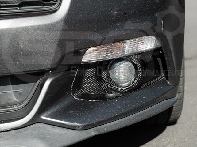 2015-2023 FORD MUSTANG S550 | CARBON FIBER FRONT BUMPER FOG LIGHT BEZEL COVER PAIR