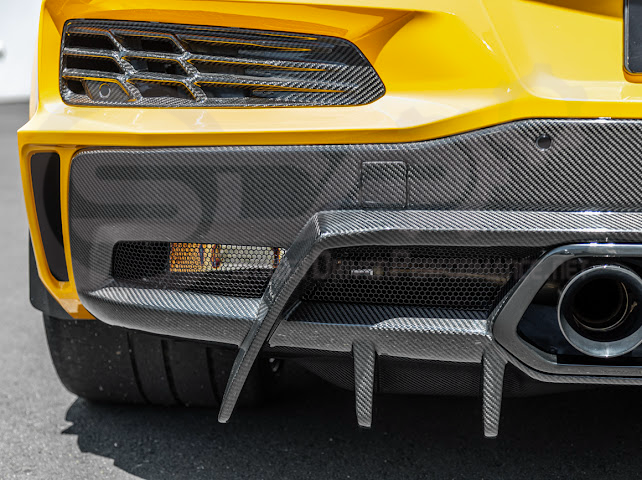 2023-UP CHEVROLET CORVETTE C8 Z06 | SDP PERFORMANCE PACKAGE CARBON FIBER REAR BUMPER FINNED DIFFUSER