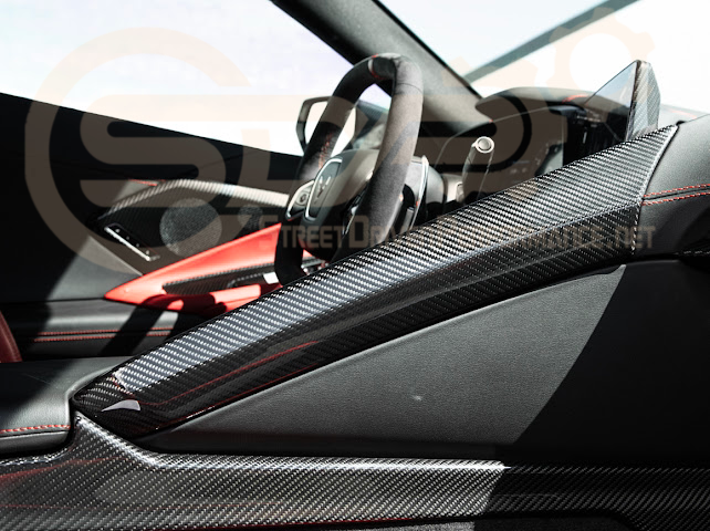 2020-Up Corvette C8 | CARBON FIBER Center Console Armrest Right Trim Panel Cover