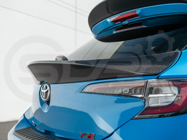 2019-UP TOYOTA GR COROLLA | JDM SDP PERFORMANCE STYLE CARBON FIBER REAR HATCH MID WING SPOILER