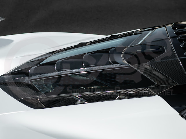 2020+ CORVETTE C8 ALL MODELS | ZR1 STYLE CARBON FLASH REAR WINDOW HATCH VENT LOUVER COVER