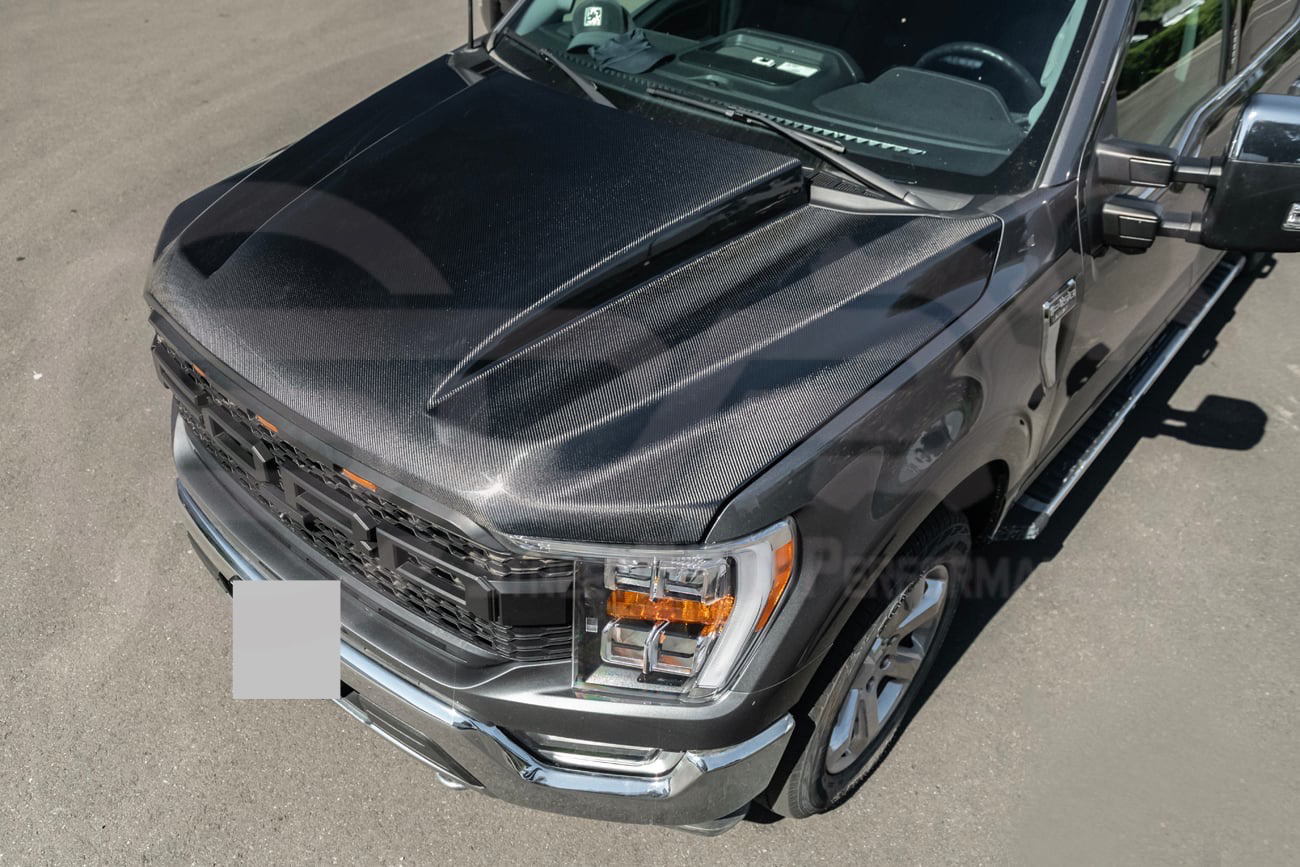 2021-UP FORD F-150 | SDP PERFORMANCE STYLE CARBON FIBER FRONT COWL HOOD
