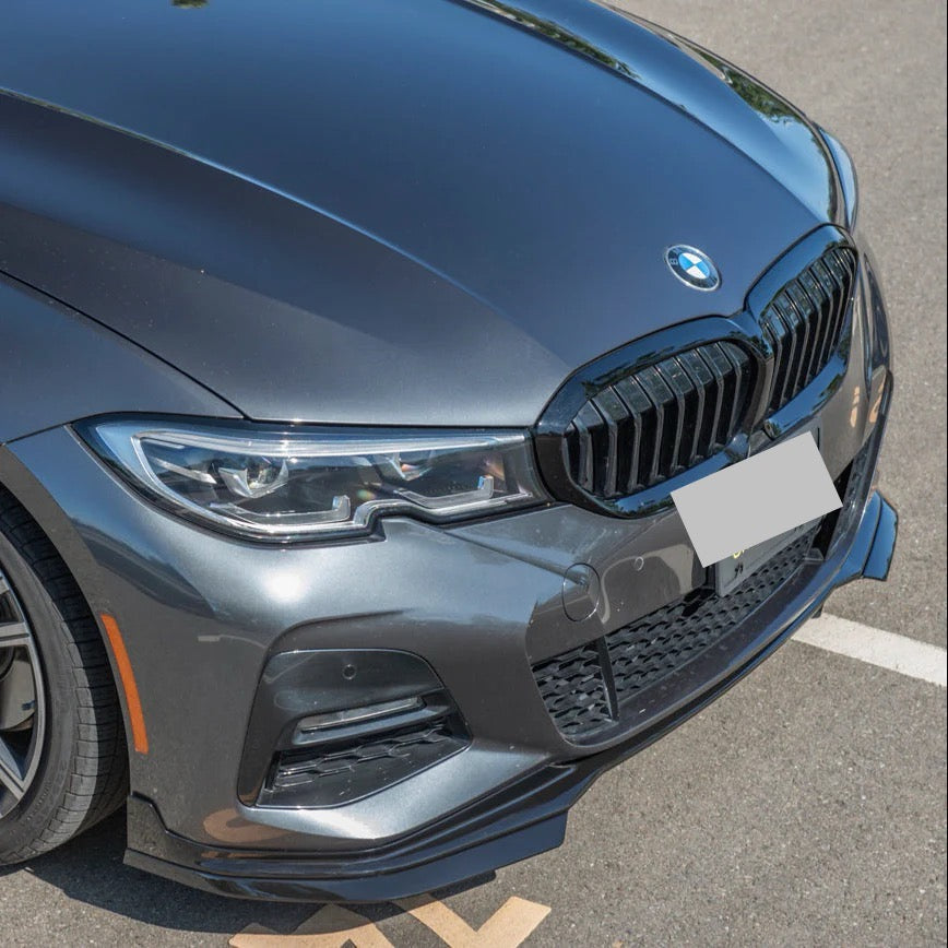 2019-Up BMW G20 3-Series M-Sport | SDP Performance Style GLOSSY BLACK Front Bumper Lip Splitter Ground Effects