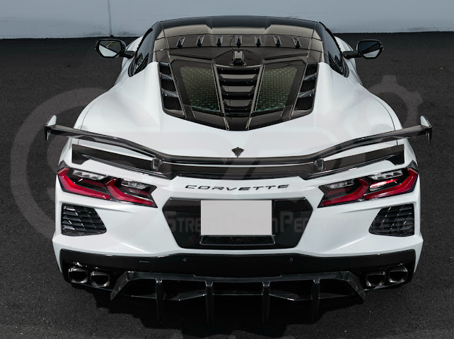 2020+ CORVETTE C8 ALL MODELS | ZR1 STYLE CARBON FLASH REAR WINDOW HATCH VENT LOUVER COVER
