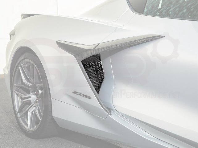 2023-Up Corvette C8 Z06 & E-Ray | Aluminum Black Rear Side Intake Mesh Grille Inserts Pair