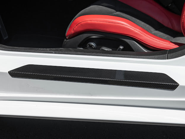 2020-UP CORVETTE C8 | CARBON FIBER SIDE DOOR SILL PLATE STRIP COVERS PANELS