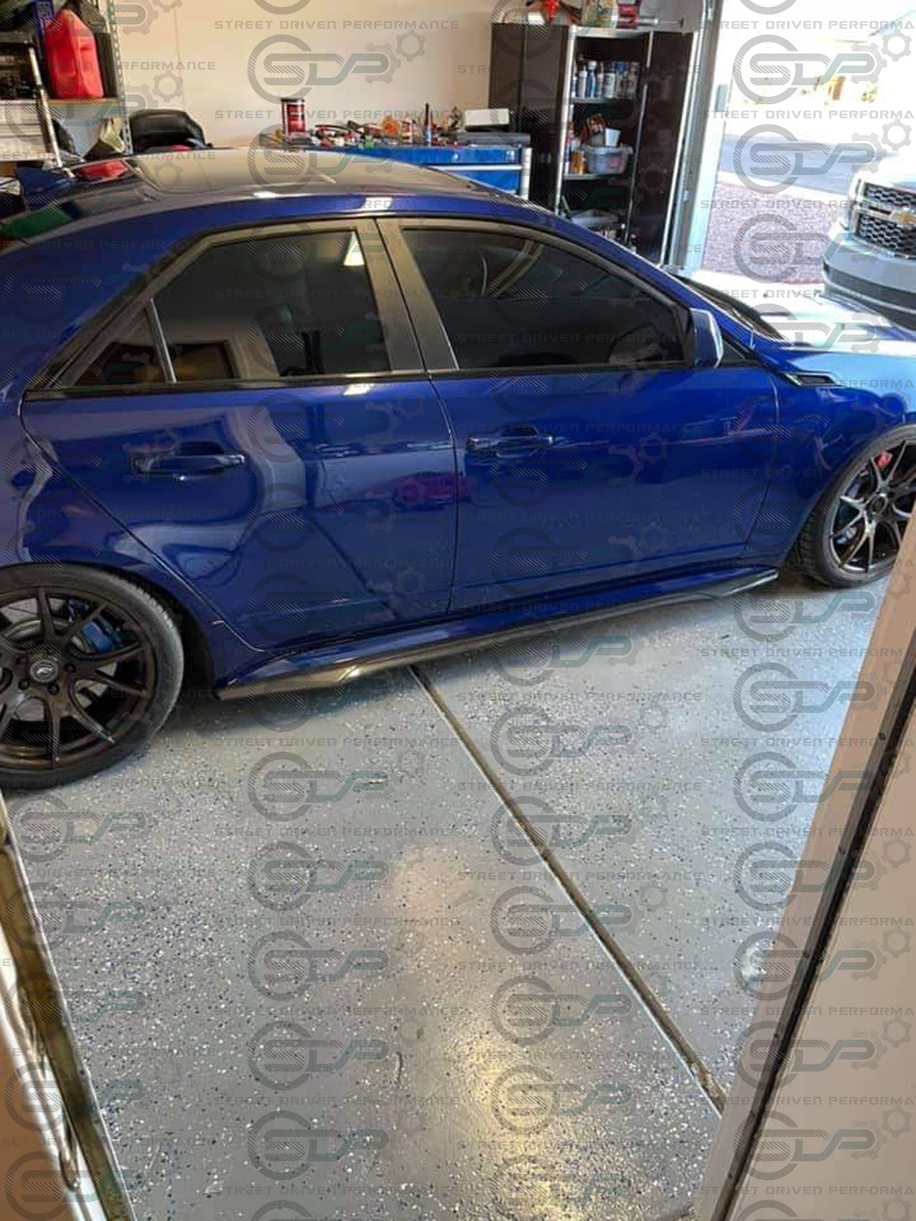 2009-2015 CADILLAC CTS-V CARBON FIBER FRONT SPLITTER & SIDE SKIRTS ROCKER PANELS GROUND EFFECTS