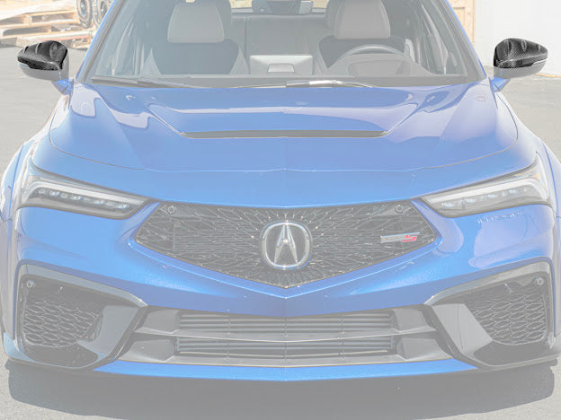 2023+ Acura Integra & 2022+ Honda Civic | JDM Mugen Style CARBON FIBER Side Mirror Covers Cap Replacement Clip-On (Pair)