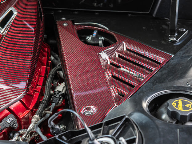 2023-Up Corvette C8 Z06 Coupe | RED CARBON FIBER Engine & Bay Panel Cover