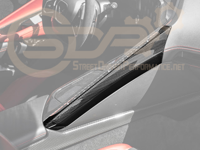 2020-Up Corvette C8 | CARBON FIBER Center Console Armrest Right Trim Panel Cover