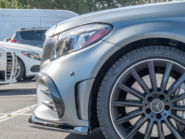 2019-Up MB C205 W205 Mercedes C-Class AMG Bumper CARBON FIBER Front Bumper Lip Splitter Ground Effects