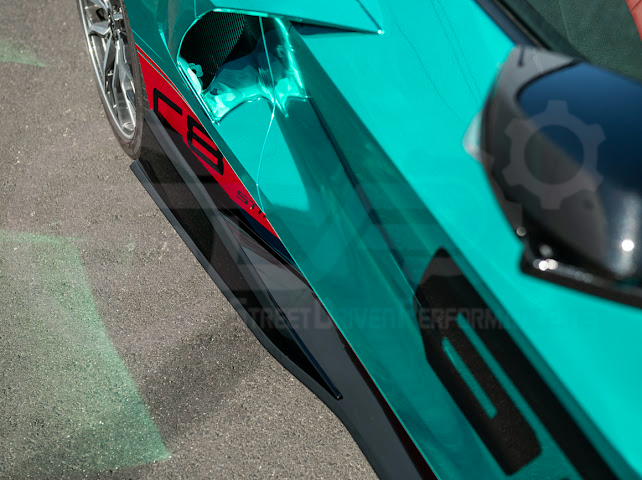 2020-UP CORVETTE C8 STINGRAY & Z51 | 5VM STYLE 2PCS GLOSSY BLACK SIDE SKIRTS ROCKER PANEL GROUND EFFECTS