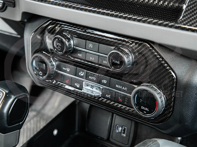 2021-UP FORD BRONCO CARBON FIBER CENTER CONSOLE AC CONTROL PANEL COVER TRIM