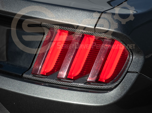 2018-2023 Ford Mustang | DRY CARBON FIBER Rear Tail Light Trim Bezel Cover Pair