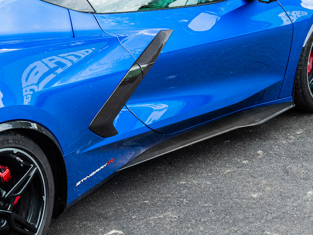2020+ CHEVROLET CORVETTE C8 STINGRAY | Z06 PACKAGE SIDE SKIRTS ROCKER PANELS GROUND EFFECTS