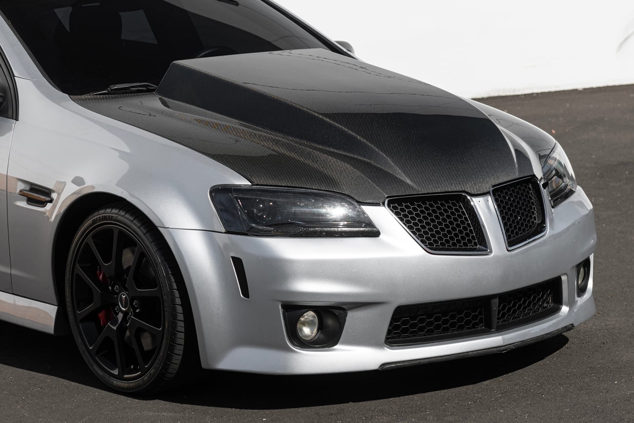 2008-2009 PONTIAC G8 CARBON FIBER FRONT COWL HOOD