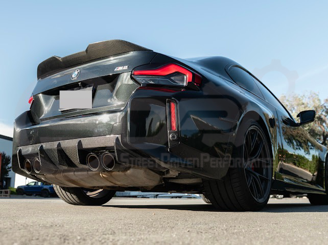 2023-UP BMW G87 M2 | M-SPORT PERFORMANCE V2 STYLE CARBON FIBER REAR BUMPER DIFFUSER