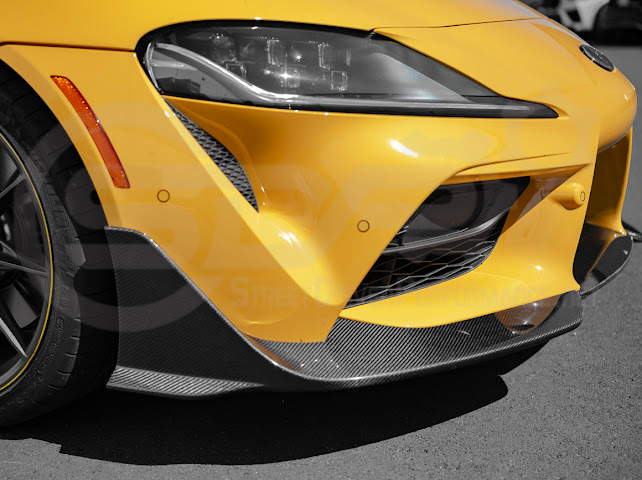 2020-Up Toyota GR Supra A90 A91 | A91 Package CARBON FIBER 3 Piece Front Bumper Lip Splitter Ground Effects