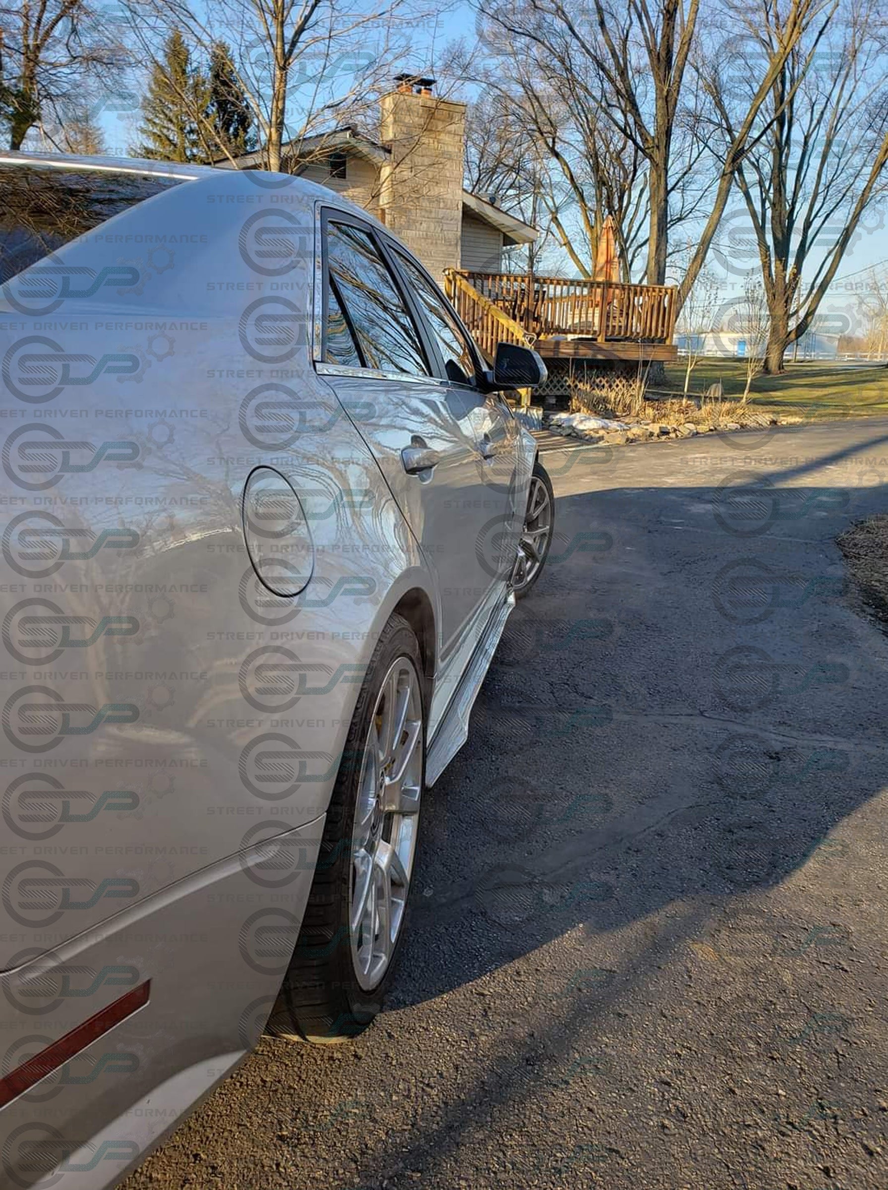 2009-2015 CADILLAC CTS-V CARBON FIBER FRONT SPLITTER & SIDE SKIRTS ROCKER PANELS GROUND EFFECTS