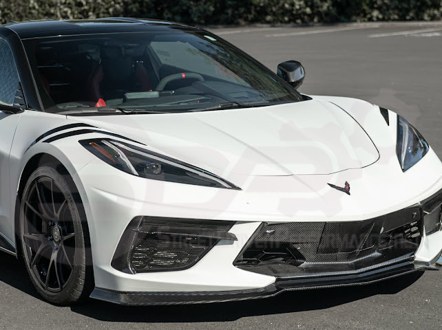 2020-Up Corvette C8 STINGRAY & Z51 | Z06 Z07 Package CARBON FIBER Front Bumper Lip Splitter Ground Effects