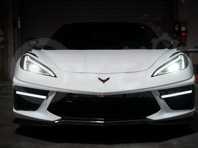 2020-UP CORVETTE C8 STINGRAY & Z51 | SEQUENTIAL FRONT GRILLE LED DRL LIGHT BAR BEZEL INSERTS PAIR