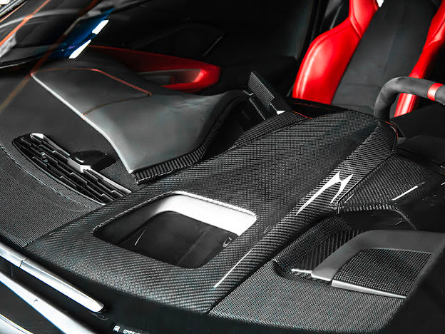 2020+ CHEVROLET CORVETTE C8 CARBON FIBER UPPER DASH INSTRUMENT PANEL FULL COVER KIT