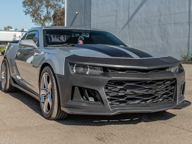 2014-2015 5th Gen Camaro - ZL1 Style Front Bumper Kit For Camaro Upper Lower Grille Badgeless W/O Fog Light