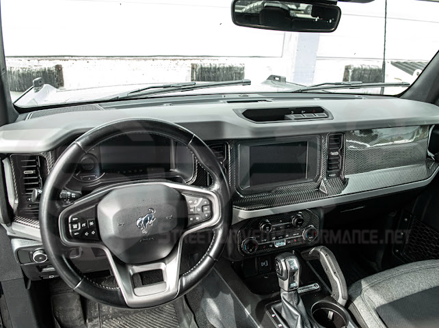 2021-UP FORD BRONCO CARBON FIBER PASSENGER SIDE DASHBOARD AC OUTLET PANEL COVER