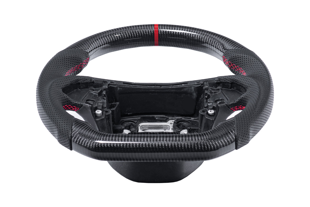 2014-2019 Chevrolet Corvette C7 - Carbon Fiber Red Stripe Steering Wheel