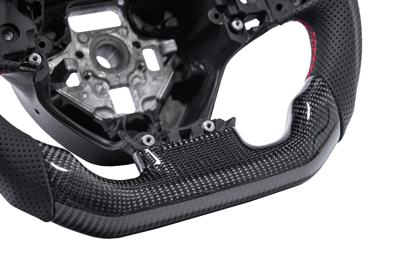 2014-2019 Chevrolet Corvette C7 - Carbon Fiber Red Stripe Steering Wheel