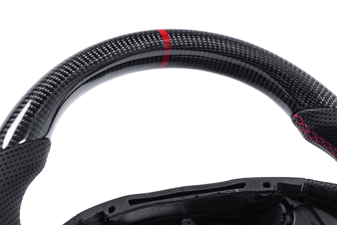 2014-2019 Chevrolet Corvette C7 - Carbon Fiber Red Stripe Steering Wheel