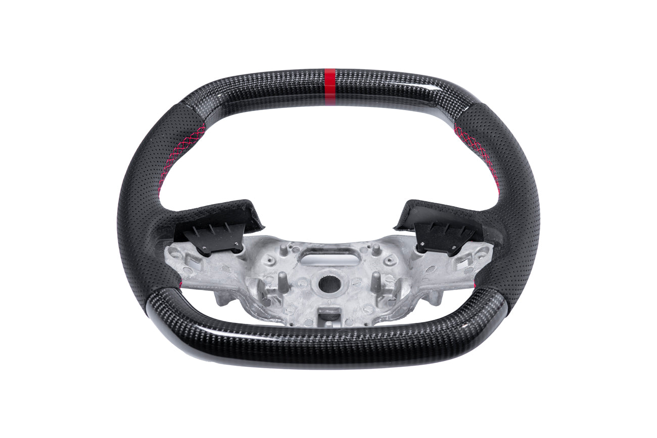 2020-Present Chevrolet Corvette C8 - Carbon Fiber Red Stripe Steering Wheel