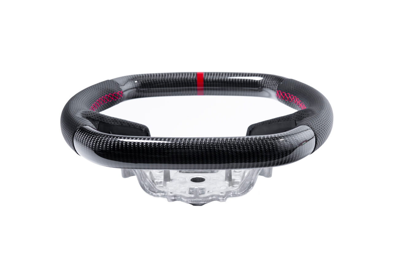 2020-Present Chevrolet Corvette C8 - Carbon Fiber Red Stripe Steering Wheel